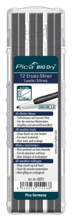 PICA-MARKER 6051 К-т грифелей ANILINE 2.0 всепогодные для карандаша Pica BIG Dry (12 шт) в кейсе