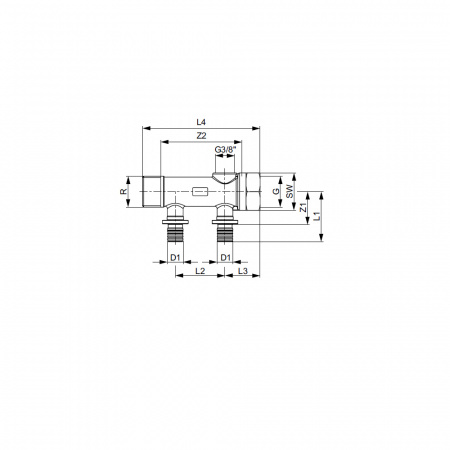 TECE  Коллектор 3/4", латунь 16 × 2 контура  712007