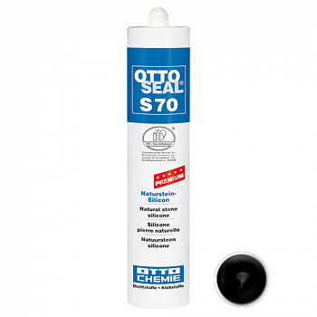 Нейтральный силиконовый герметик для камня и мрамора OTTOSEAL S70 PREMIUM С04 (черный), 310мл