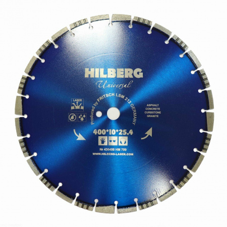 Диск алмазный отрезной 400*25,4*12 Hilberg Universal HM709