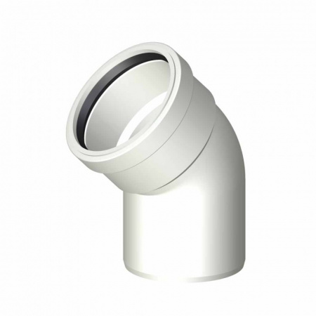POLO-KAL  Шумопоглощающий отвод канализационный 45° 90-45°  02528
