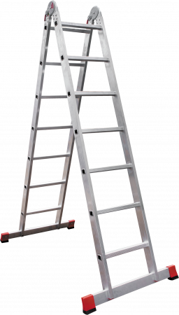 Профессиональная алюминиевая двухсекционная шарнирная лестница NV3310