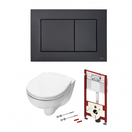 TECE  Комплект с панелью смыва ТЕСЕnow и унитазом TECE V04 54 см панель смыва черная матовая  K400407.WC1