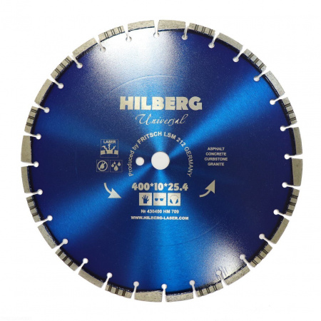 Диск алмазный отрезной 400*25,4*12 Hilberg Universal HM709
