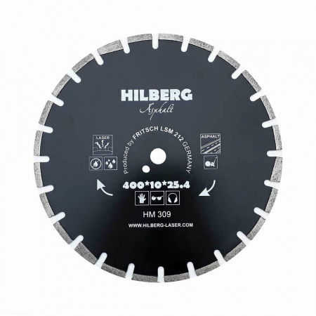 Диск алмазный отрезной 400*25,4*12 Hilberg Hard Materials Лазер асфальт HM309