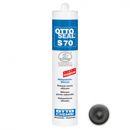 Нейтральный силиконовый герметик для камня и мрамора OTTOSEAL S70 PREMIUM С67 (антрацит), 310мл