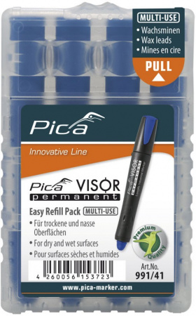 PICA-MARKER 991/41 Сменные картриджи для маркера Pica - Visor permanent (Синие) 4 шт