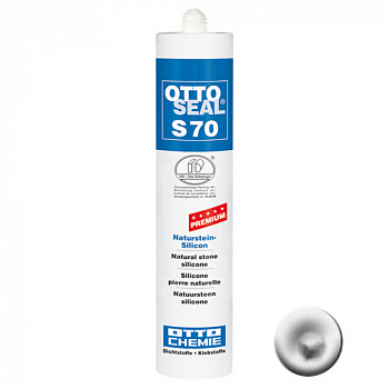 Нейтральный силиконовый герметик для камня и мрамора OTTOSEAL S70 PREMIUM С38 (светло-серый), 310мл