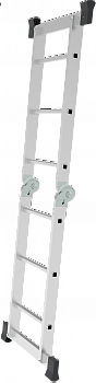 Алюминиевая двухсекционная шарнирная лестница с перекладинами, ширина 400 мм NV1317 артикул 1317203
