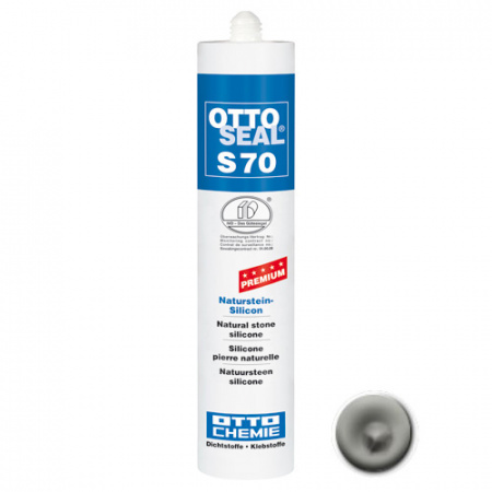 Нейтральный силиконовый герметик для камня и мрамора OTTOSEAL S70 PREMIUM С1109 (темно-серый), 310мл