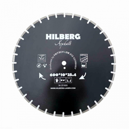 Диск алмазный отрезной 600*25,4*12 Hilberg Hard Materials Лазер асфальт 251600