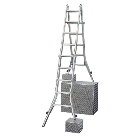 Шарнирная телескопическая лестница с выдвижными боковинами TELEVARIO