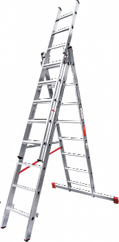 Профессиональная алюминиевая трёхсекционная лестница NV3230 артикул 3230308