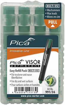 PICA-MARKER 991/36 Сменные картриджи для маркера Pica - Visor permanent (Зелёный) 4 шт