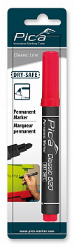 PICA-MARKER 520/40/SB Маркер строительный DRY-SAFE красный, круглый наконечник (1-4 мм) в блистере