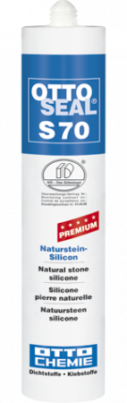 Нейтральный силиконовый герметик для камня и мрамора OTTOSEAL S70 PREMIUM С34 (зеленовато-серый структурированный), 310мл