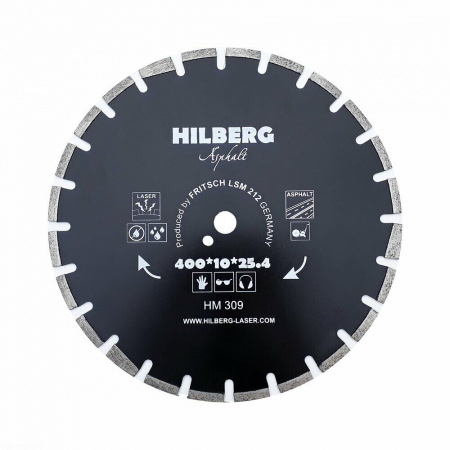 Диск алмазный отрезной 400*25,4*12 Hilberg Hard Materials Лазер асфальт HM309