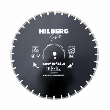 Диск алмазный отрезной 600*25,4*12 Hilberg Hard Materials Лазер асфальт 251600