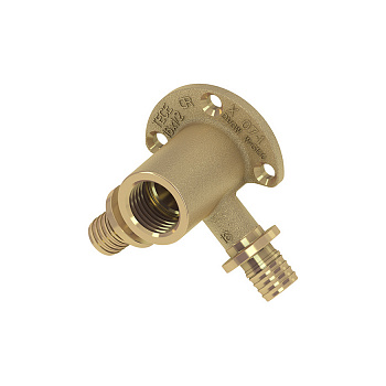 TECE  Тройник угловой с настенным креплением, латунь 16 × 1/2" × 16  708501