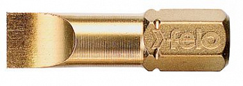 Бит 1/4", с алм. напылением, SL 1,0х5,5х25, серия 020 С 6,3 TIN FELO 020 520 80
