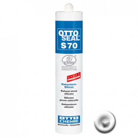 Нейтральный силиконовый герметик для камня и мрамора OTTOSEAL S70 PREMIUM С6112 (матовый белый), 310мл