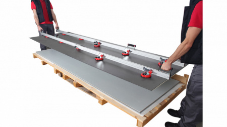 Система транспортировки Slim System Easy Trans RUBI, макс. грузоподъёмность 60 кг. В комплекте 2 телескопические направляющие от 160 см до 320 см, 10 присосок для шероховатых поверхностей