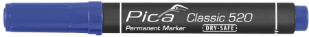 PICA-MARKER 520/41/SB Маркер строительный DRY-SAFE синий, круглый наконечник (1-4 мм) в блистере