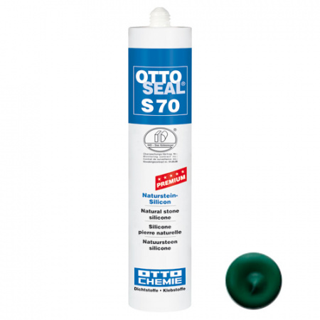Нейтральный силиконовый герметик для камня и мрамора OTTOSEAL S70 PREMIUM С37 (темно-зеленый), 310мл