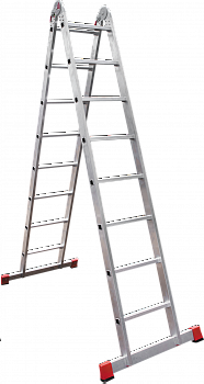 Профессиональная алюминиевая двухсекционная шарнирная лестница NV3310 артикул 3310208