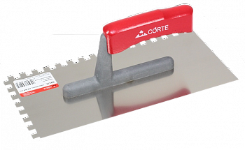 Гребёнка нержавеющая 270х130 мм зуб 8х8 мм с деревянной ручкой, CORTE