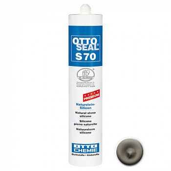 Нейтральный силиконовый герметик для камня и мрамора OTTOSEAL S70 PREMIUM С6113 (матовый серый бетон), 310мл