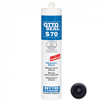 Нейтральный силиконовый герметик для камня и мрамора OTTOSEAL S70 PREMIUM С1391 (черный графит), 310мл