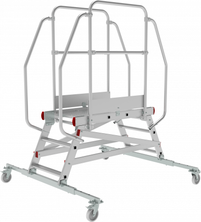 Индустриальная передвижная двухсторонняя лестница-подмости с платформой NV5520 артикул 5520203