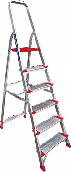 Профессиональная алюминиевая стремянка со ступенями 130 мм и металлическими стяжками NV 3119 артикул 3119106