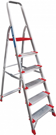 Профессиональная алюминиевая стремянка со ступенями 130 мм и металлическими стяжками NV 3119 артикул 3119106