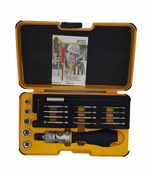 Набор бит и головок с поворотной трещоткой Ergonic K в кейсе, 20 шт FELO 06072056