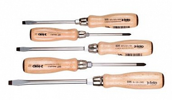 Набор отверторк ударных SL/PH с деревянной рукояткой, 5 шт FELO 335 951 98