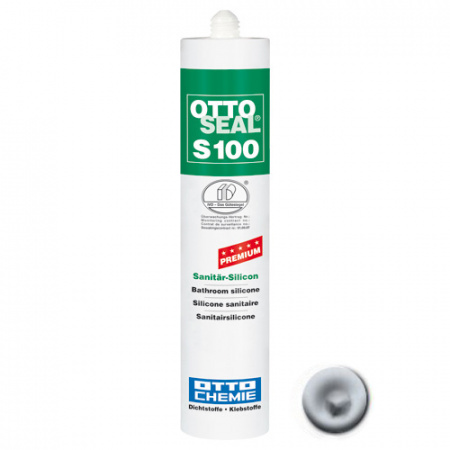 Профессиональный универсальный силиконовый герметик OTTOSEAL S100 PREMIUM С510 (серебряный), 300мл