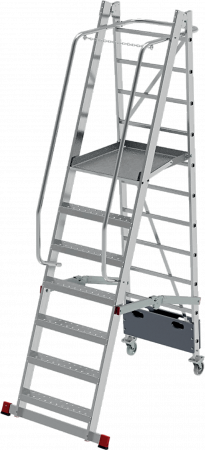 Профессиональная передвижная складная лестница-стремянка с платформой NV3540 артикул 3540107