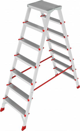 Профессиональная двухсторонняя алюминиевая стремянка с площадкой 350×260 мм NV3121 артикул 3121207