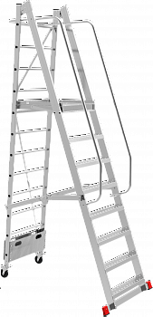 Профессиональная передвижная складная лестница-стремянка с платформой NV3540