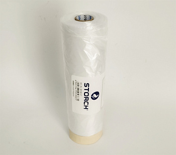 Пленка укрывная с малярной  лентой белая бумага Storch