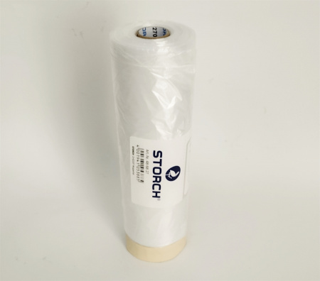 Пленка укрывная с малярной  лентой белая бумага Storch