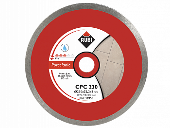 Сплошной алмазный диск для керамогранита CPC 300 PRO. RUBI