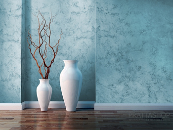 Голубой цвет стен с эффектом песчаных ветров