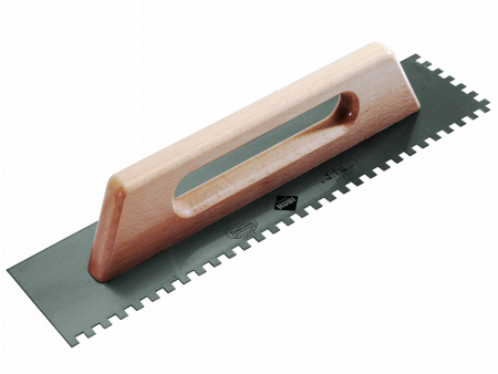 Гребёнка стальная 480 мм зуб 8x8 мм с деревянной ручкой, RUBI