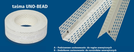 Лента UNO-BEARD L=20  армирующая угловая синяя в рулоне 57mm  Strait-Flex