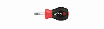 Отвертка Wiha SoftFinish Stubby Pozidriv с коротким круглым жалом