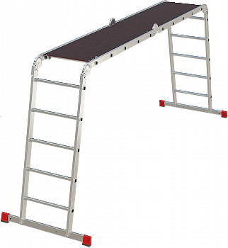 Профессиональная алюминиевая лестница-трансформер с помостом, ширина 500 мм NV3331 артикул 3331405