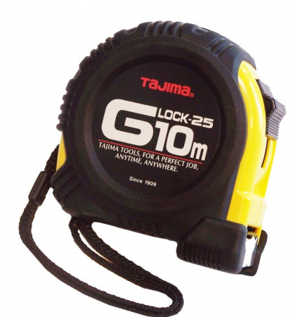 Рулетка G LOCK 10м/25мм, цвет черно-желтый TAJIMA G5PA0MT